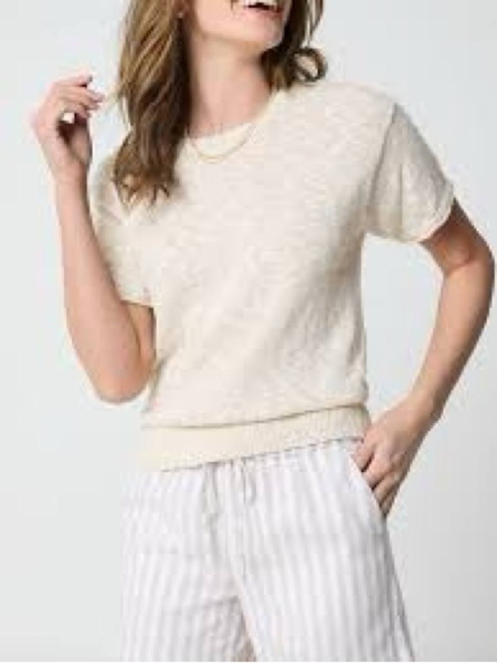 J Crew Short-Sleeve Relaxed Beach Sweater